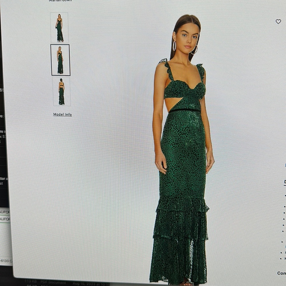 NWT Mariah gown majorelle from REVOLVE green